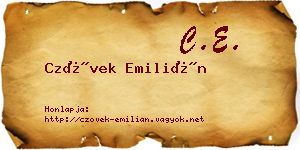 Czövek Emilián névjegykártya